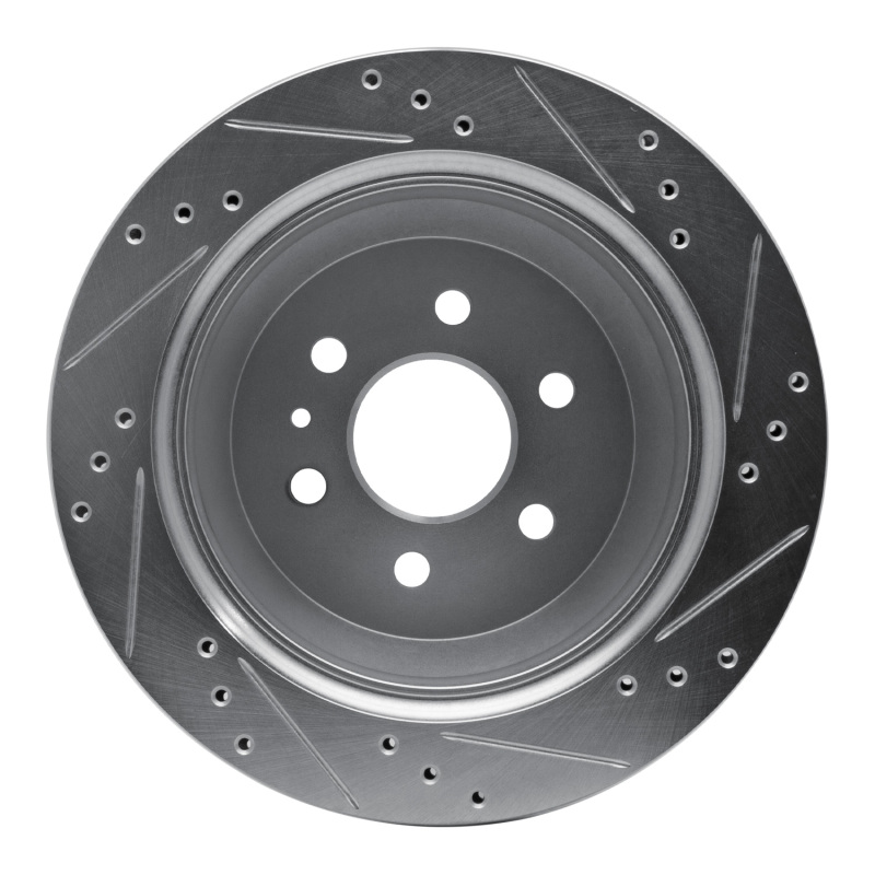 Chevrolet Colorado Brake Rotor (1) - Rear Left - R1 Concepts - Drilled & Slotted - Silver - `15-`20